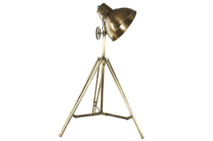 CANDEEIRO DE PÉ METAL DOURADO